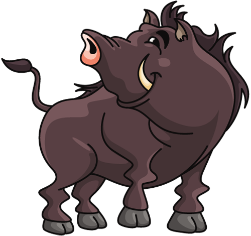 Boar Png Image Background - 卡通 山 豬 (500x470), Png Download