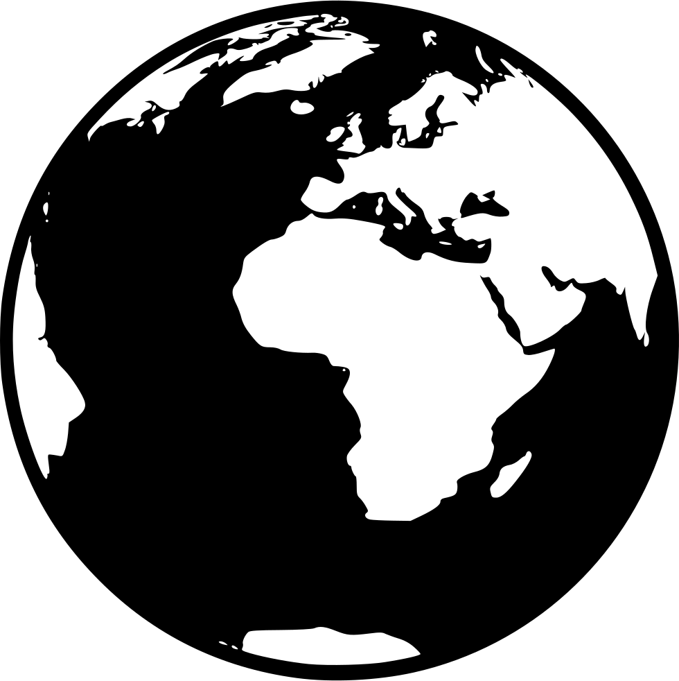 Earth Comments - Mundo A Blanco Y Negro (980x982), Png Download