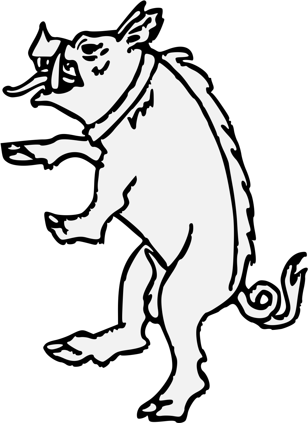 Boar Rampant - Wild Boar (1068x1434), Png Download