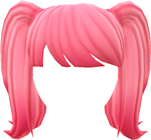 Pinkhair Pigtails Pigtails Hairstyles Hairstyle Hairdo - Transparent Pigtails (517x470), Png Download