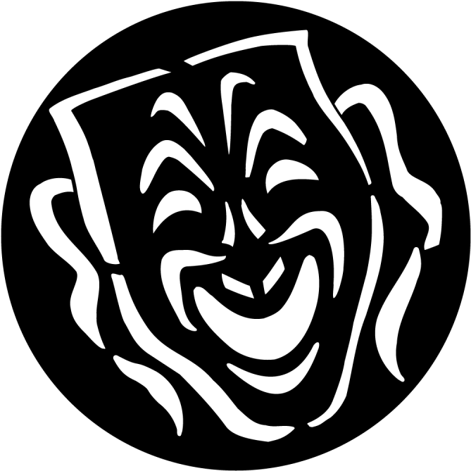 Mask Comedy - Theatre Mask Gobo (800x800), Png Download
