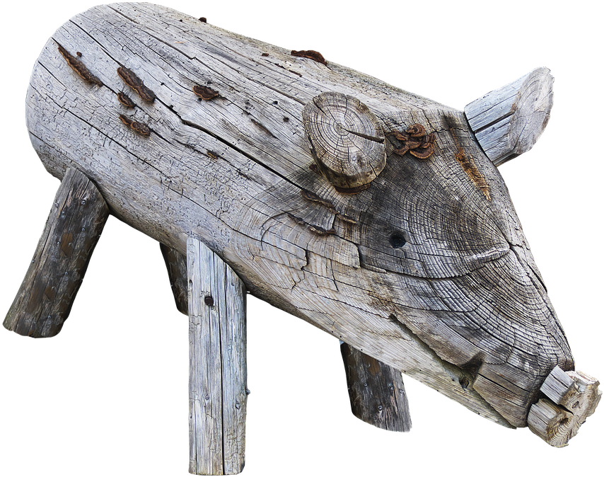 Pig, Boar, Holzfigur, Figure, Wood, Animal, Weathered - Photography (902x720), Png Download