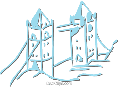 London Bridge Royalty Free Vector Clip Art Illustration (480x352), Png Download