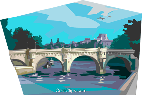 Pont Neuf Bridge, Paris, France Royalty Free Vector - French Bridge Clip Art (480x320), Png Download