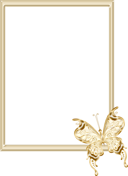 All Ph - Golden Butterfly Vector Png (436x600), Png Download