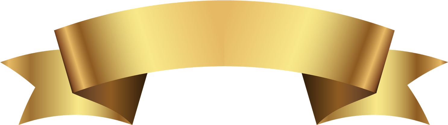 Fitas Dourada Cantinho Do Blog - Faixa Dourada Fundo Transparente (1600x573), Png Download