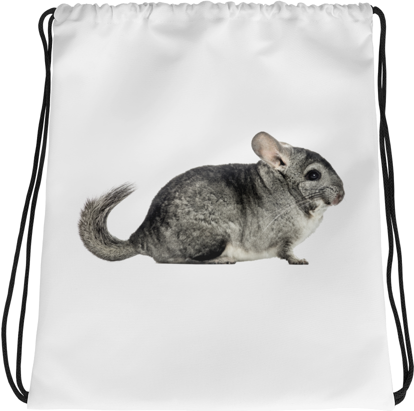 Chinchilla Print Drawstring Bag - Drawstring Bag (1000x1000), Png Download
