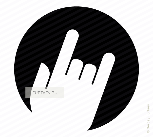 Vector Icon Of Hand With Horns Gesture Against Circle - Icon White Hand Horns (620x553), Png Download