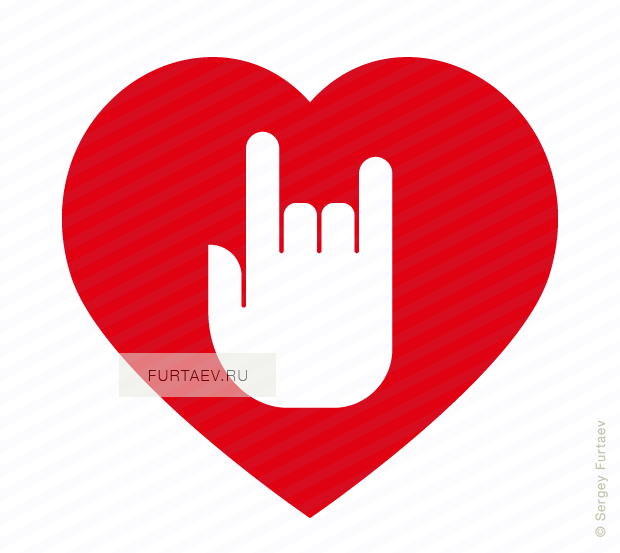 Vector Icon Of Hand With Horns Gesture Against Heart - Hand (620x553), Png Download