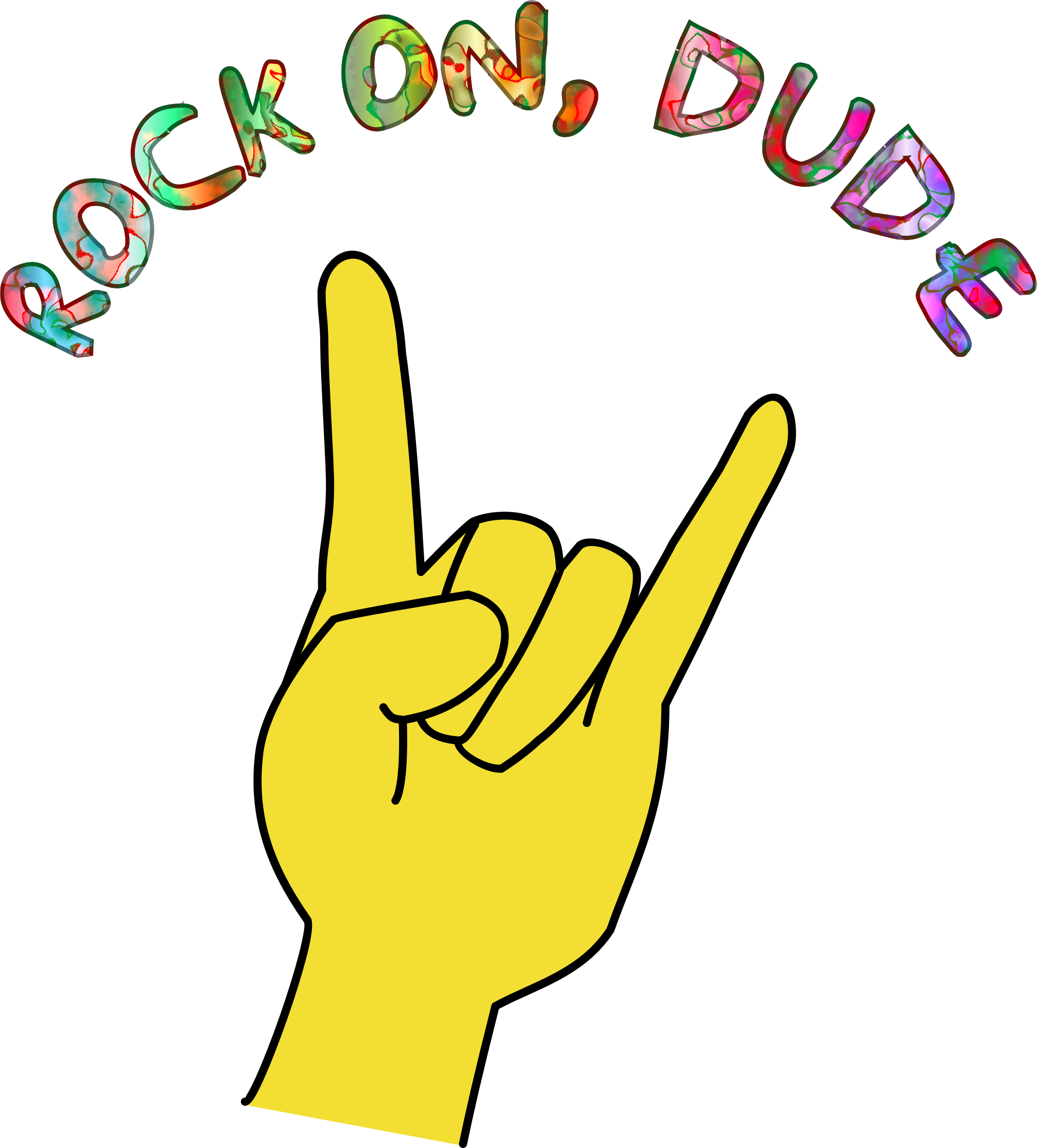 Big Image - Clip Art Rock On Hands (2144x2372), Png Download