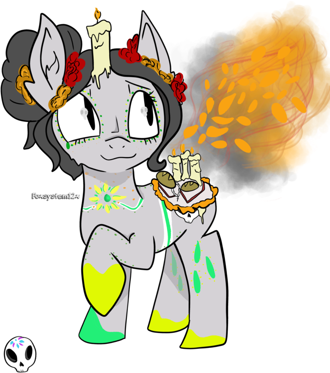Foxsystem12, Candle, Colours, Dia De Los Muertos, Ear - Artist (768x1024), Png Download