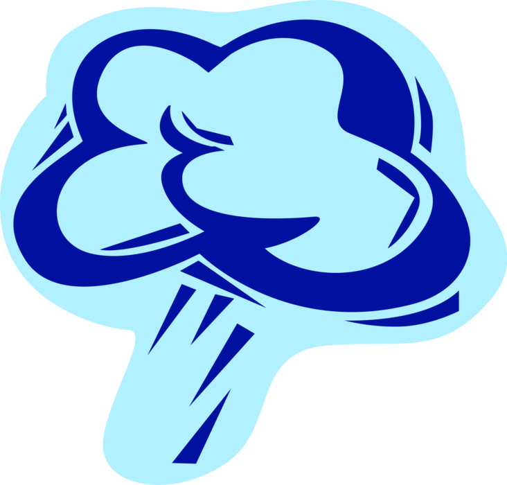 Vector Illustration Of Weather Forecast Rain Clouds (732x700), Png Download