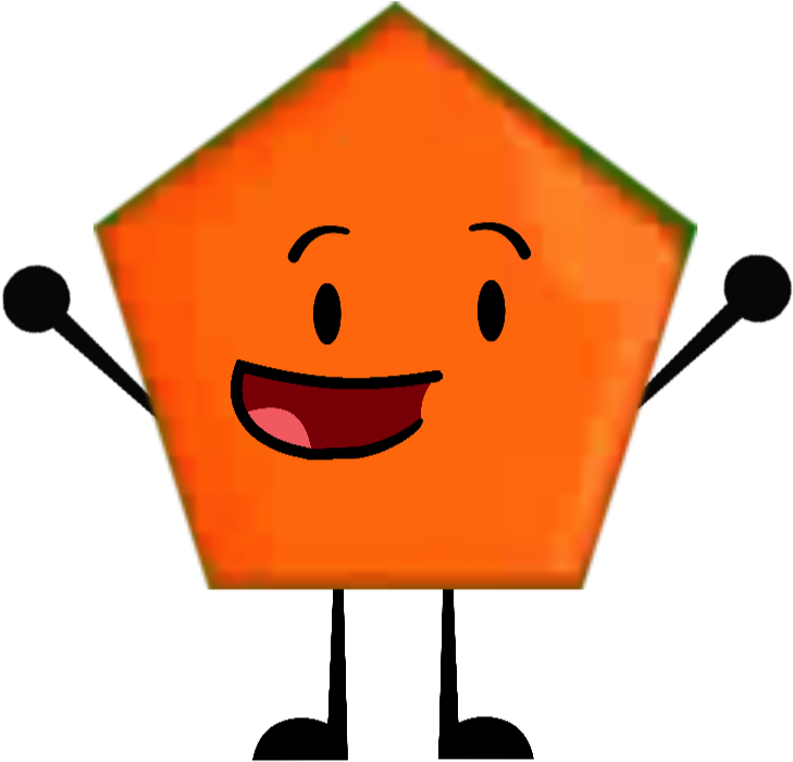 Orange Pentagon Shape Battle - Pentagon Shape Cartoon (737x717), Png Download