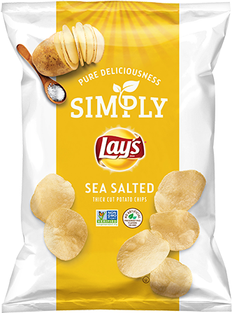 Lays Simply Sea Salt (334x483), Png Download