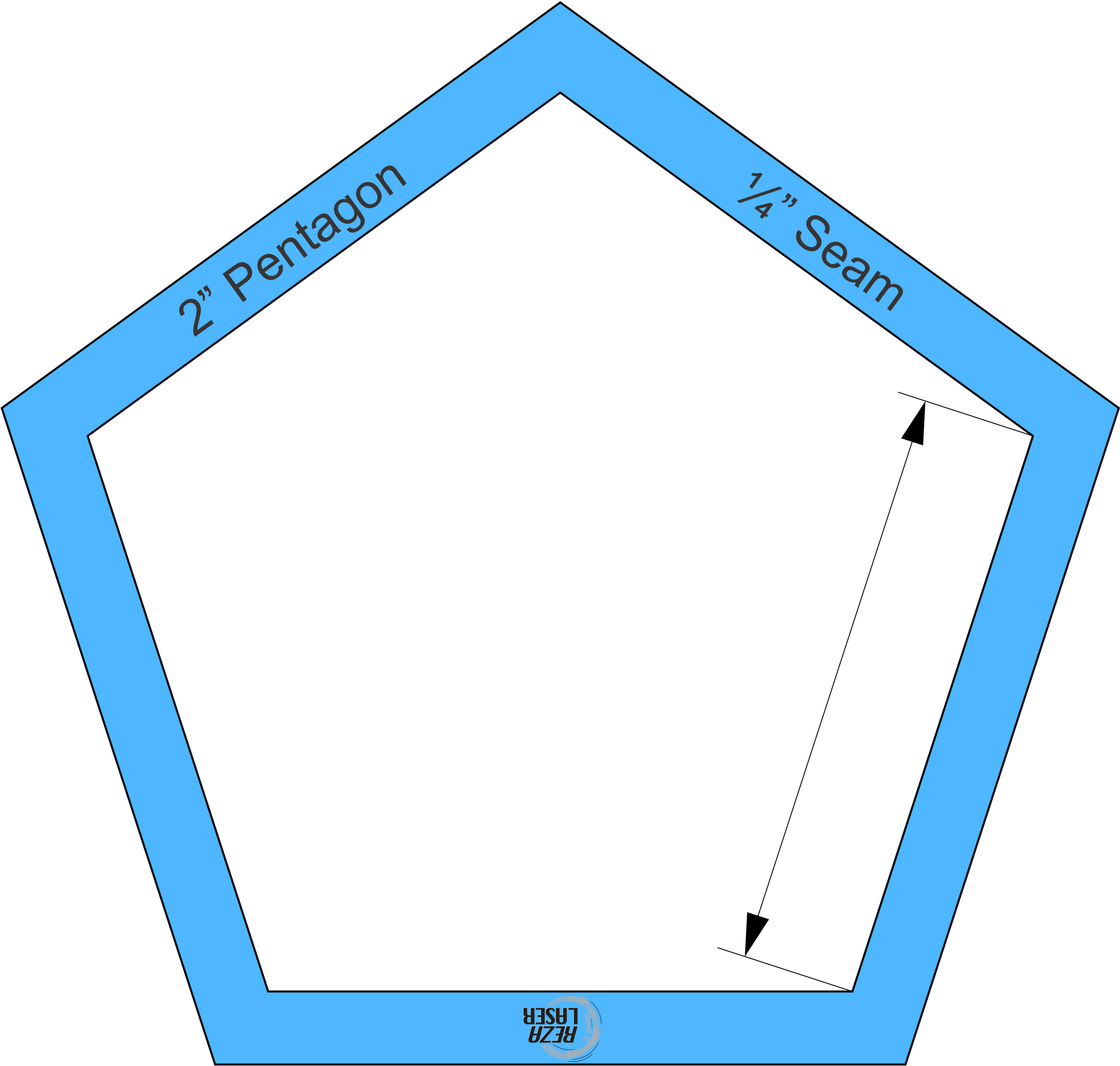 Pentagon 2″ Inch Acrylic Template I Spy With ¼” Seam - Logo (1916x1916), Png Download