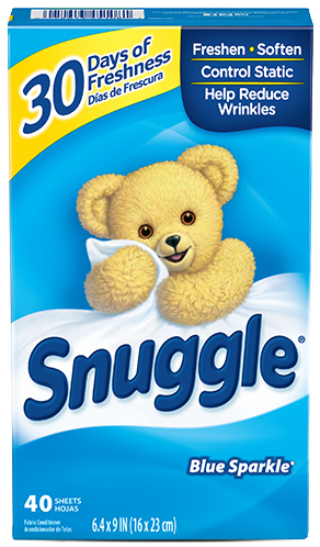 Snuggle Blue Sparkle Fabric Dryer Sheets, 40 Ct - Snuggle Dryer Sheets (500x500), Png Download