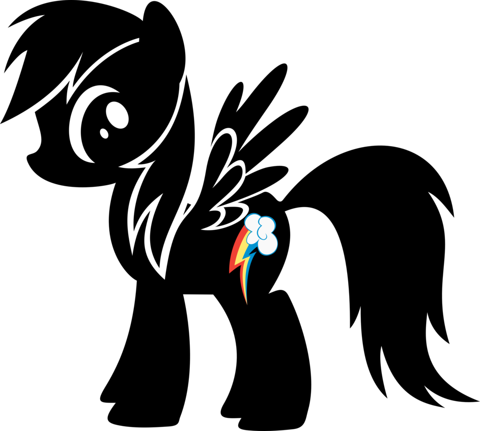 Download Rainbow Dash Silhouette From The Brony Shirts I Searched My Little Pony Rainbow Dash Silhouette Full Size Png Download Seekpng
