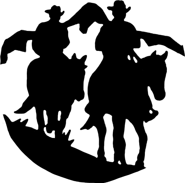 Cowgirl Cowgirlsilhouette Silhouette Cowboy Cowboysilho - Trail Ride Clip Art (600x593), Png Download