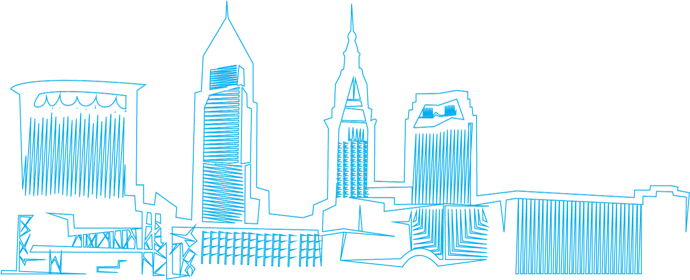 Cleveland Skyline - Cleveland (1500x579), Png Download