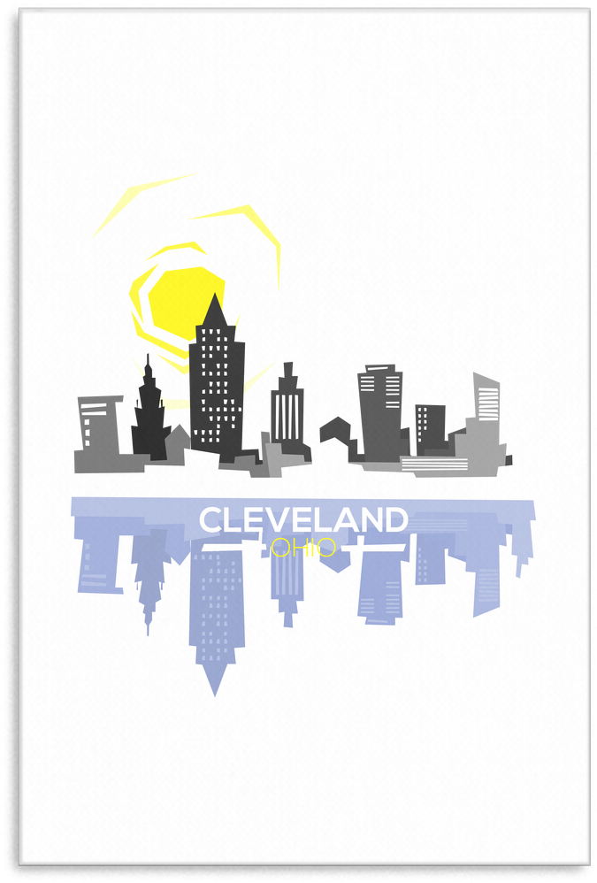 Cleveland Skyline Ohio Horizon Canvas Art - Ohio (1024x1024), Png Download