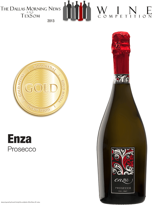 Gold Winner Dallas Morning News Production Quality - Enza Prosecco Champagne From Italy - 750ml (695x900), Png Download