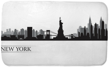 New York City Skyline Detailed Silhouette Bath Mat - Cityscape New York City Skyline Silhouette (400x400), Png Download