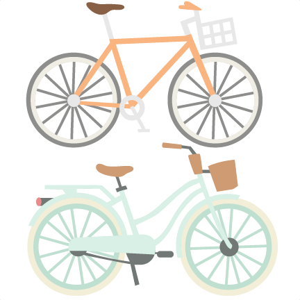 Bicycle Set Svg Cutting Files For Scrapbooking Cute - 2 Bicycles Clip Art (432x432), Png Download