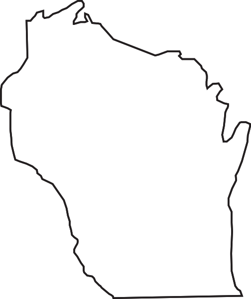 Gallery For Gt Wisconsin State Map Outline - Wisconsin Vector (504x600), Png Download