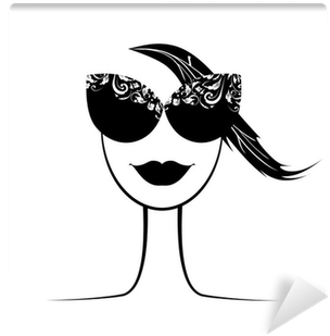 Female Fashion Silhouette With Sunglasses Your Design - Female Silhouette With Glasses (400x400), Png Download