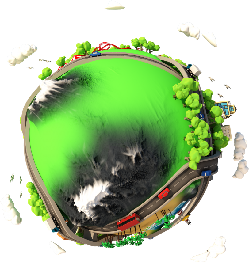13 Cartoon Planet City Royalty-free 3d Model - Cartoon Planet (920x920), Png Download