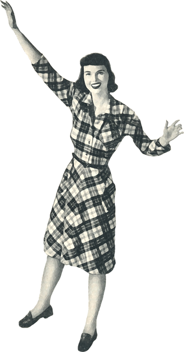 Girl Vintage Png - Plaid (378x720), Png Download