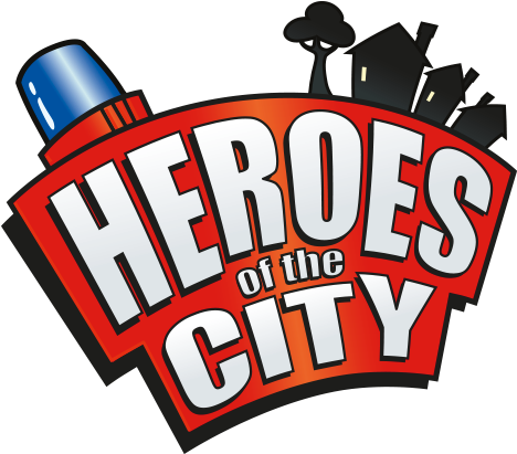Superhero Cartoon Poster With Big City And Flying Super - Heroes Of The City (496x410), Png Download