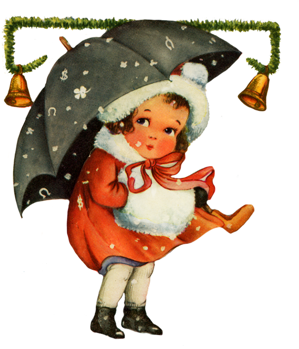 Charming Vintage Christmas Clip Art Picture Royalty - Vintage Christmas Clipart (616x709), Png Download