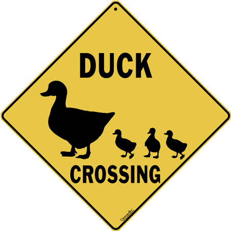 Duck Silhouette Crossing - Duck Crossing Sign (480x480), Png Download