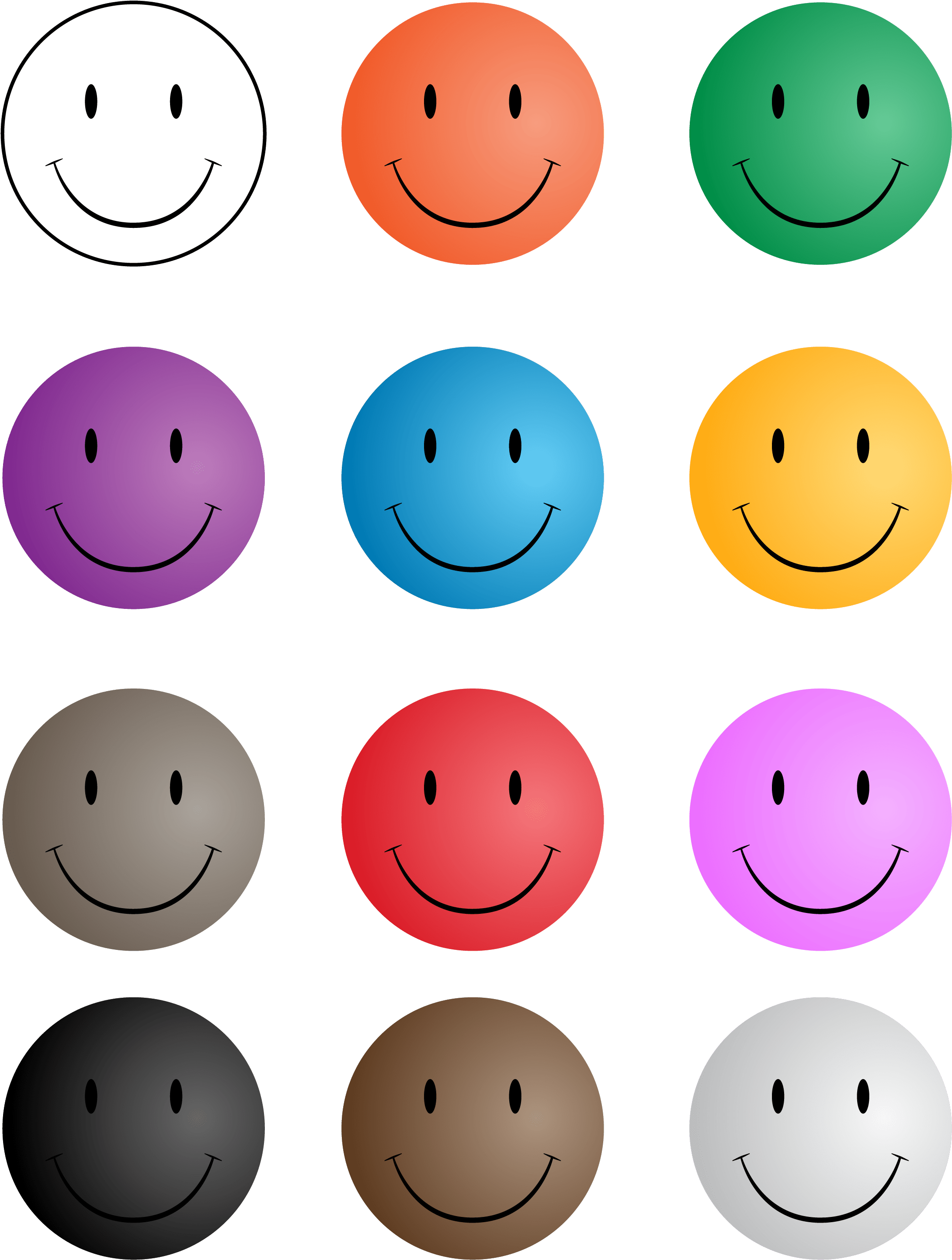 Printable Smiley Faces For Kids Printables - Smiley Face Printable (2550x3300), Png Download
