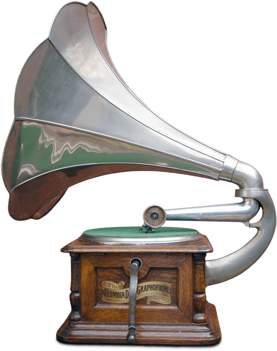 Turntable Png - Gramophone Side View (549x700), Png Download