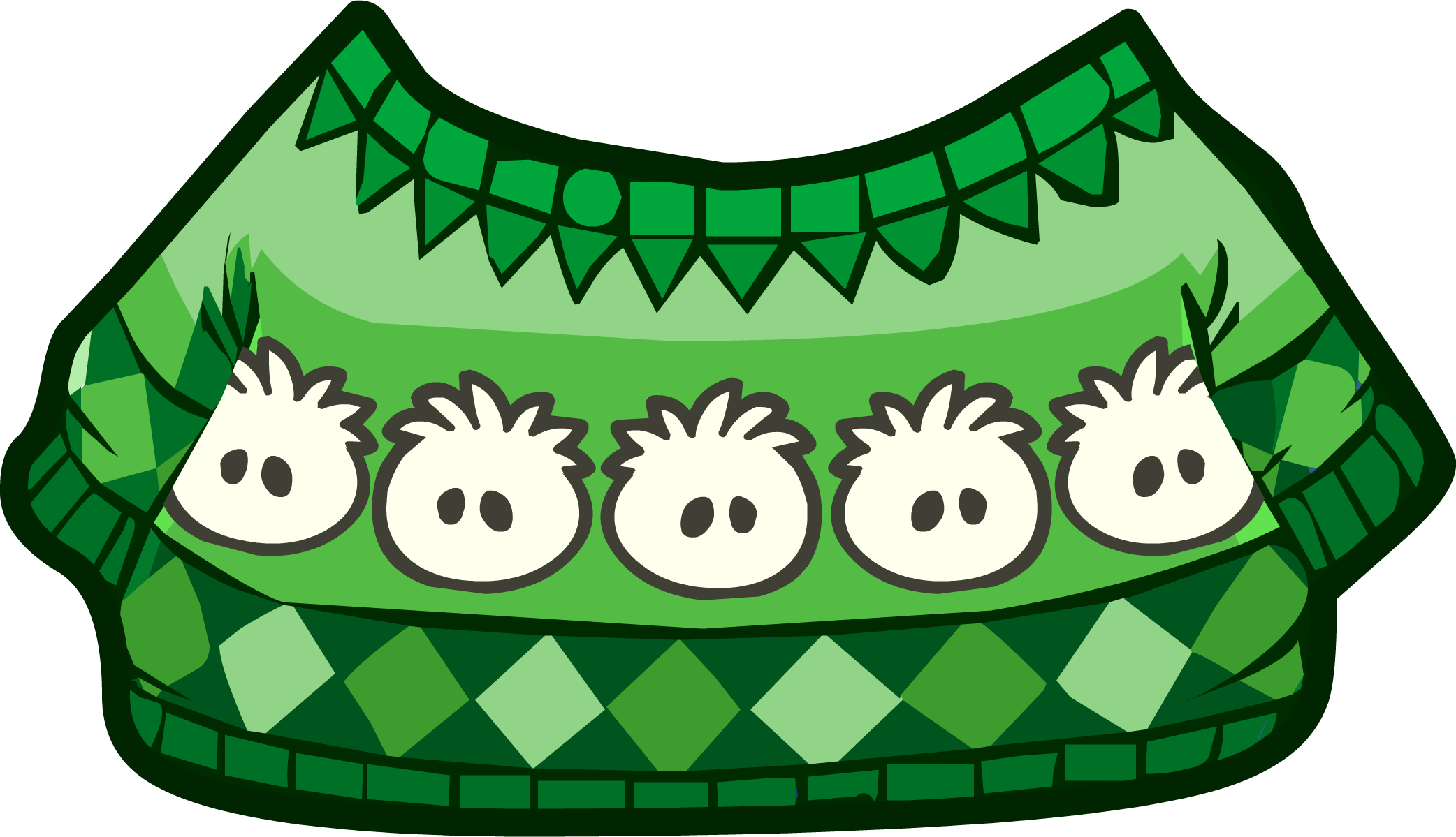 Holiday Puffle Story Icon - Club Penguin Green Sweater (2084x1199), Png Download