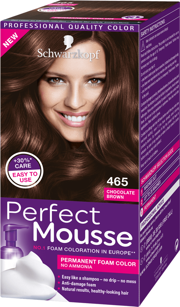 Perfect Mousse Com 465 Chocolate Brown - Schwarzkopf Perfect Mousse 465 (970x1400), Png Download