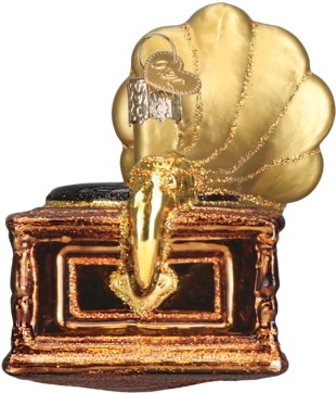 Phonograph Ornament - Phonograph Old World Christmas Ornament 38049 (387x387), Png Download