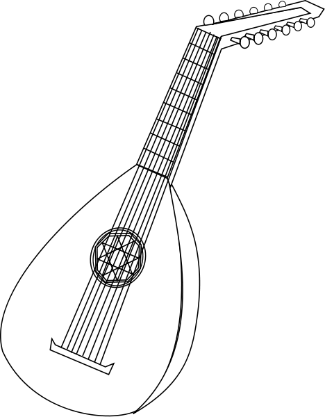 Lute 1 Clipart Png - Lute (468x600), Png Download