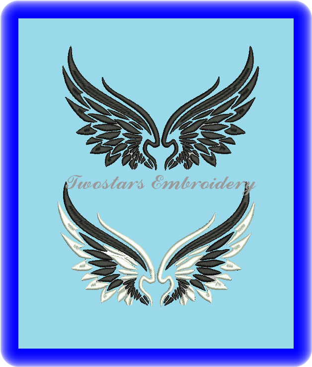Winges 2 Versions, Fill Line Designs, Digital Embroidery - Eagle (628x738), Png Download