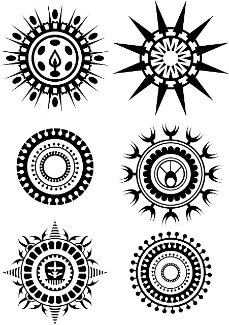 Simple Tribal Circle Tattoo - ลาย สัก กราฟฟิก วงกลม (451x640), Png Download