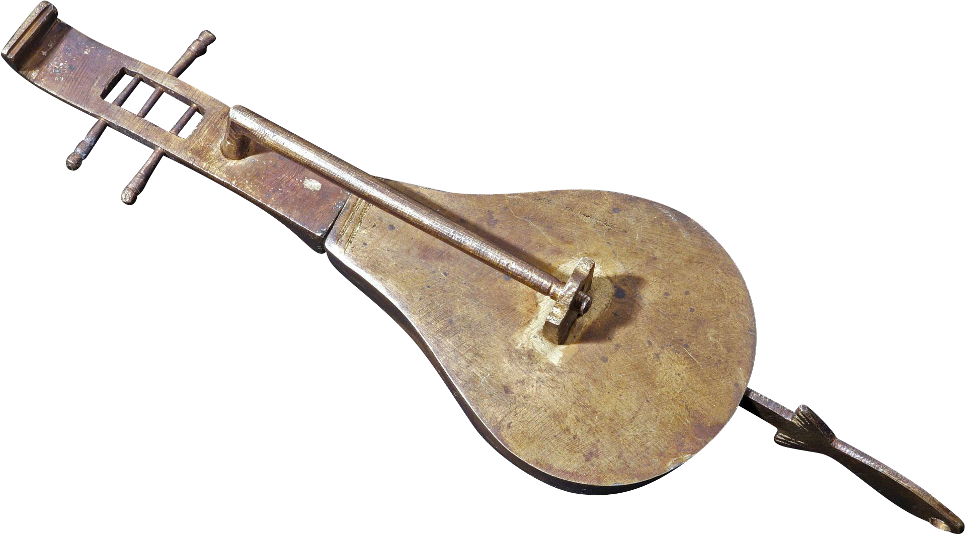 Antique Chinese Brass Lock In The Shape Of A Pipa Or - Traditional Japanese Musical Instruments (1917x1917), Png Download