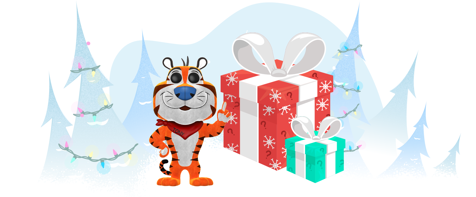Funko's 12 Days Of Christmas - Tony The Tiger (1606x673), Png Download