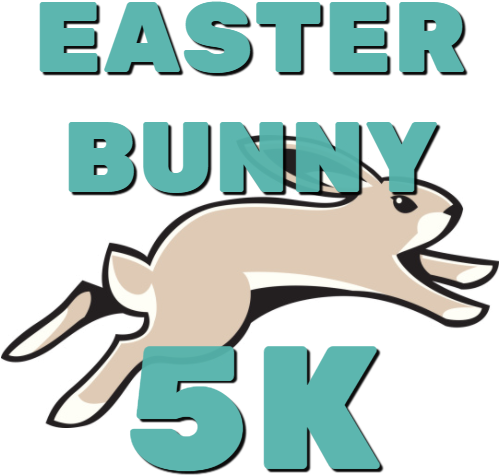 Easter Bunny 5k Run/walk Hosted By Long Island Road - Rabbit Running Clipart (500x500), Png Download