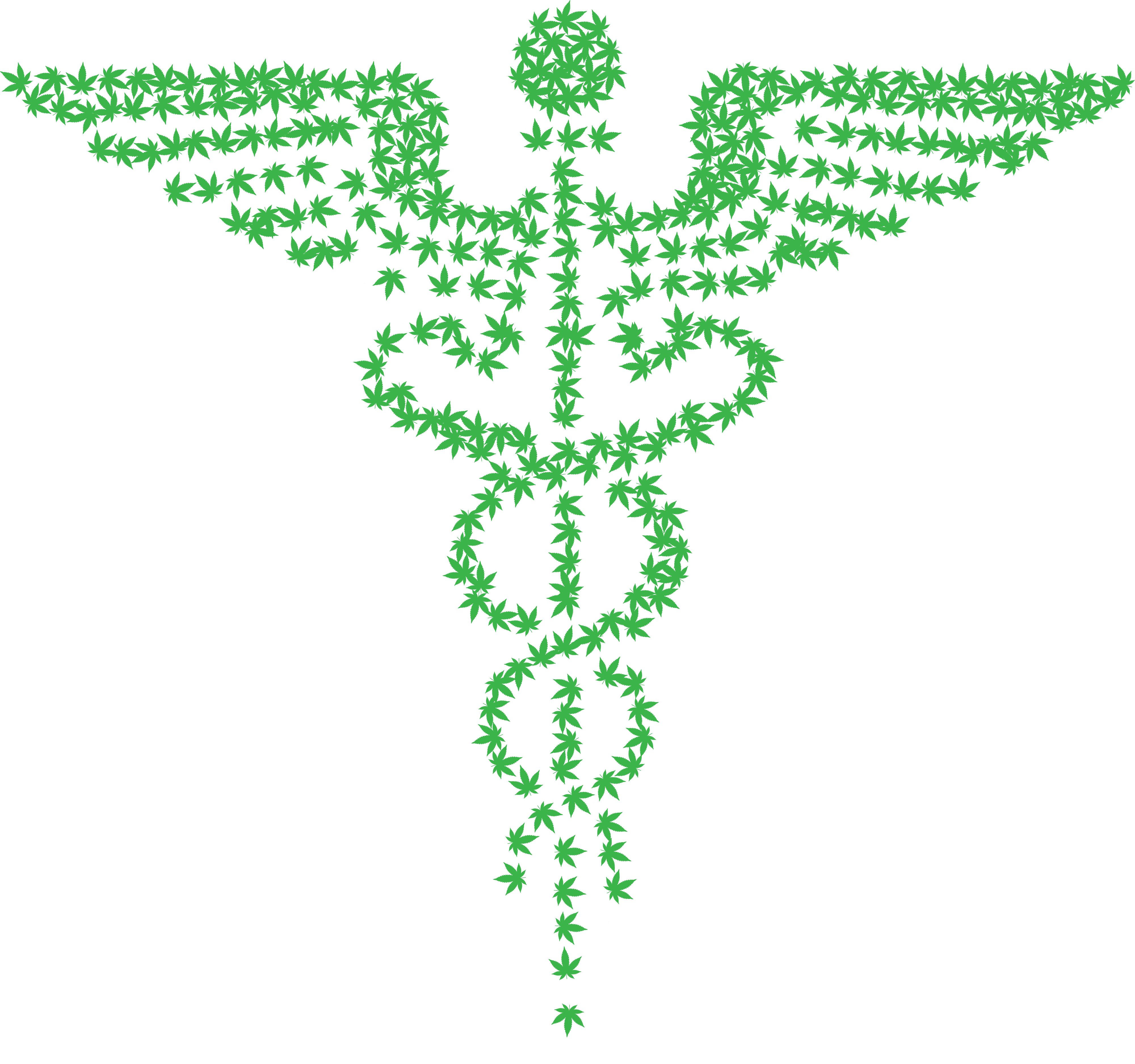 Truly Free Clipart Of A Green Medical Marijuana Pot - Staff Of Hermes (4000x3752), Png Download