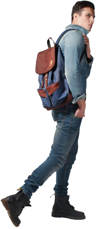 Render People, People Cutout, People Png, Street Casual - Student Walking Away Png (484x820), Png Download
