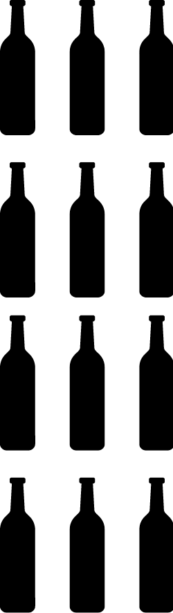 Twelve Wine Bottles - Wine (250x884), Png Download