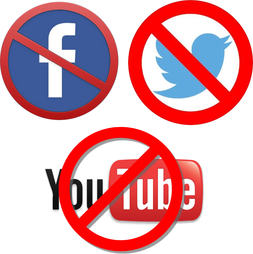 Ban Facebook, Ban Youtube, Ban Twitter, Alternative - Social Media Ban Png (857x859), Png Download