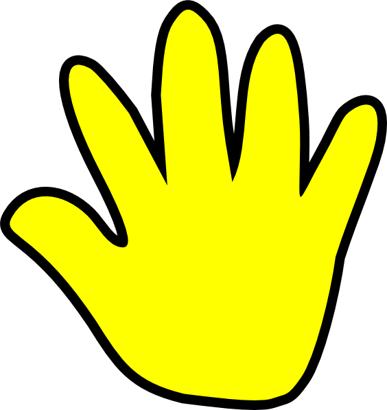 Handprint Outline Child Handprint Yellow Clip Art The - Clip Art Child Hand (564x597), Png Download